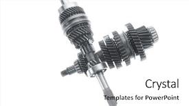  Presentation with motor riders - Presentation theme consisting of motorcycle manufacturing - real used motor steel gear background and a  colored foreground