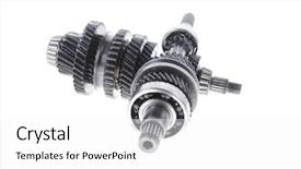  Presentation with motor - Audience pleasing slide deck consisting of motorcycle manufacturing - real used motor steel gear backdrop and a white colored foreground