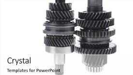  Presentation with motor - Colorful slide set enhanced with motorcycle manufacturing - real used motor steel gear backdrop and a white colored foreground