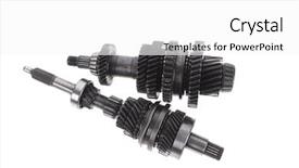  Presentation with centrifugal pump motor in water - PPT layouts having motorcycle manufacturing - real used motor steel gear background and a  colored foreground