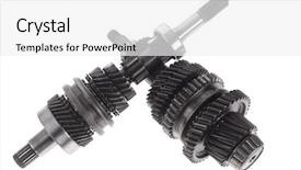  Presentation with arduino motor - Presentation theme consisting of motorcycle manufacturing - real used motor steel gear background and a white colored foreground