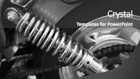 Presentation with shock absorber - Presentation theme having motorcycle shock absorber close-up background and a dark gray colored foreground