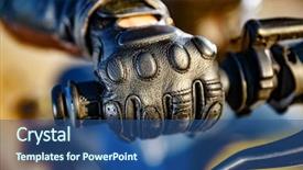  Presentation with motorcycle racing - Slide deck consisting of motorcycle throttle control hand protection background and a ocean colored foreground