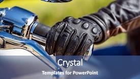  Presentation with motorcycle racing - Slide deck featuring motorcycle throttle control hand protection background and a ocean colored foreground