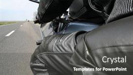  Presentation with motorcycle - Presentation theme consisting of motorcycle-trip background and a dark gray colored foreground
