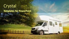 Presentation with road quality - Presentation theme consisting of motorhome-caravan-or-campervan background and a tawny brown colored foreground