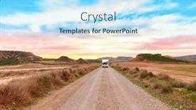  Presentation with adventure - PPT layouts enhanced with motorhome-on-the-road-vacation background and a  colored foreground