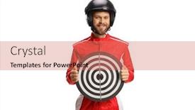  Presentation with target - Slides having motorsport-racer-in-a-red background and a  colored foreground