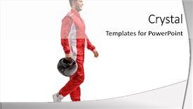  Presentation with shot - Slide deck consisting of motorsports - full length profile shot background and a white colored foreground