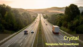  Presentation with traffic - PPT layouts with motorway - long exposure photo of traffic background and a tawny brown colored foreground