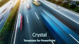  Presentation with water drops in blue tone - Colorful presentation design enhanced with motorway - traffic at shanghai china blue backdrop and a ocean colored foreground