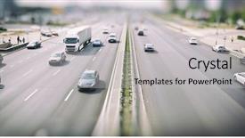  Presentation with asphalt road - Cool new slide deck with motorway - view on asphalt road backdrop and a  colored foreground