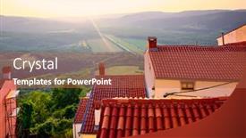  Presentation with green roof - Slide set featuring motovun-croatia-view-with-high background and a red colored foreground