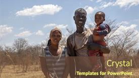  Presentation with kalahari - PPT theme featuring motswana-african-family background and a tawny brown colored foreground