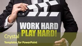  Presentation with hard work - PPT theme enhanced with motto - work hard play hard background and a tawny brown colored foreground