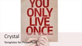  Presentation with live - PPT theme with motto - you only live once card background and a lemonade colored foreground