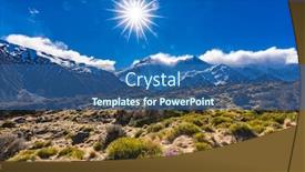  Presentation with new zealand - PPT theme featuring mouintains-in-hooker-valley-track background and a ocean colored foreground