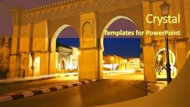  Presentation with morocco dunes in the sahara - Audience pleasing theme consisting of moulay ismail mausoleum meknes morocco backdrop and a tawny brown colored foreground