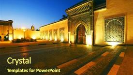  Presentation with morocco - Colorful PPT theme enhanced with moulay ismail mausoleum meknes morocco backdrop and a tawny brown colored foreground