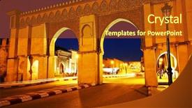  Presentation with morocco patterns traditional - Presentation with moulay ismail mausoleum meknes morocco background and a tawny brown colored foreground