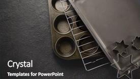  Presentation with gluten free food various pasta - Cool new PPT theme with mould - overhead view of various pastry backdrop and a dark gray colored foreground