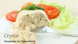  Presentation with lettuce - Amazing PPT theme having moulded-pate-of-chicken-meat backdrop and a lemonade colored foreground