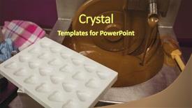  Presentation with factory machine - Presentation theme enhanced with moulding process - close-up of mould kept background and a tawny brown colored foreground