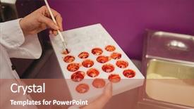  Presentation with process - Presentation theme having moulding process - mid section of worker painting background and a coral colored foreground