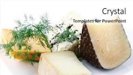  Presentation with white plate - Slides with moulding process - soft delicatessen chesses on white background and a white colored foreground