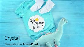  Presentation with baby color - Amazing slide set having design moumy - baby's first cloth on color backdrop and a light blue colored foreground