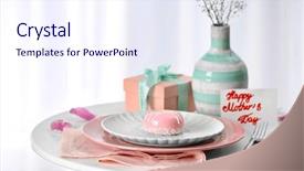  Presentation with happy mothers day - Amazing slide deck having design moumy - card with words happy mother's backdrop and a sky blue colored foreground