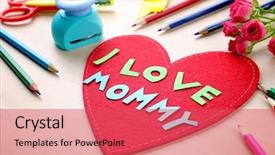  Presentation with love mother - Amazing PPT theme having design moumy - cute handmade gift for mother's backdrop and a  colored foreground
