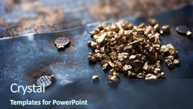  Presentation with chest - PPT layouts enhanced with mound of gold background and a ocean colored foreground