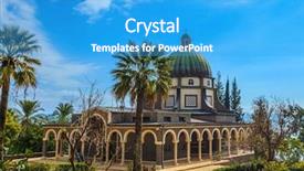  Presentation with sermon - Colorful PPT layouts enhanced with mount - mount of beatitudes subtle backdrop and a teal colored foreground