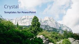 Presentation with sunny sky - Amazing slide set having mount-ai-petri-in-crimea backdrop and a sky blue colored foreground