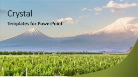  Presentation with grape - PPT theme having mount ararat exploring armenia background and a light blue colored foreground