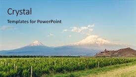  Presentation with grape - PPT layouts featuring mount ararat exploring armenia background and a light blue colored foreground