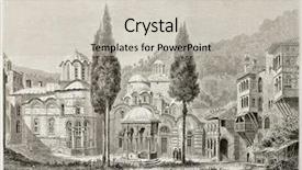  Presentation with old photo - Amazing slide deck having mount athos - kiliandary monastery court old illustration backdrop and a soft green colored foreground