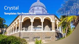  Presentation with bliss - Cool new PPT theme with mount-bliss-the-sea backdrop and a cobalt blue colored foreground