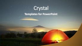  Presentation with mounted mount etna volcano - Beautiful slide deck featuring mount cloud formation and stars backdrop and a gray colored foreground