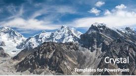  Presentation with everest - Slide deck consisting of mount everest - beautiful lanscape background and a dark gray colored foreground