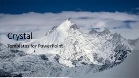  Presentation with house snow mountain - Audience pleasing slide deck consisting of mount everest - beautiful snow-capped mountains backdrop and a light gray colored foreground