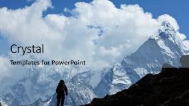  Presentation with nepal - PPT theme featuring mount everest - climber in himalayan mountain nepal background and a light blue colored foreground