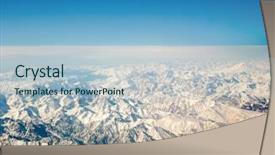  Presentation with everest - Beautiful theme featuring mount everest aerial view backdrop and a light blue colored foreground