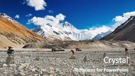  Presentation with everest - Presentation enhanced with mount everest north face base background and a gray colored foreground