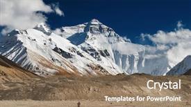  Presentation with everest - Presentation design having mount everest north face background and a coral colored foreground
