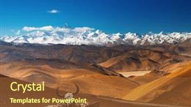  Presentation with tibet - Theme with mount everest view from tibet background and a tawny brown colored foreground