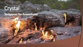  Presentation with natural gas - Slide deck featuring mount from the underground fire background and a dark gray colored foreground