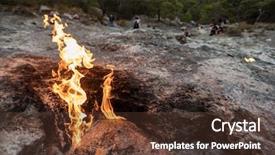  Presentation with natural gas - Theme with mount from the underground fire background and a tawny brown colored foreground