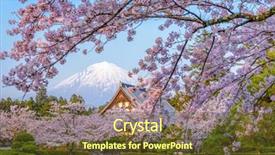  Presentation with japan - Beautiful presentation theme featuring mount fuji - shizuoka japan during spring backdrop and a tawny brown colored foreground